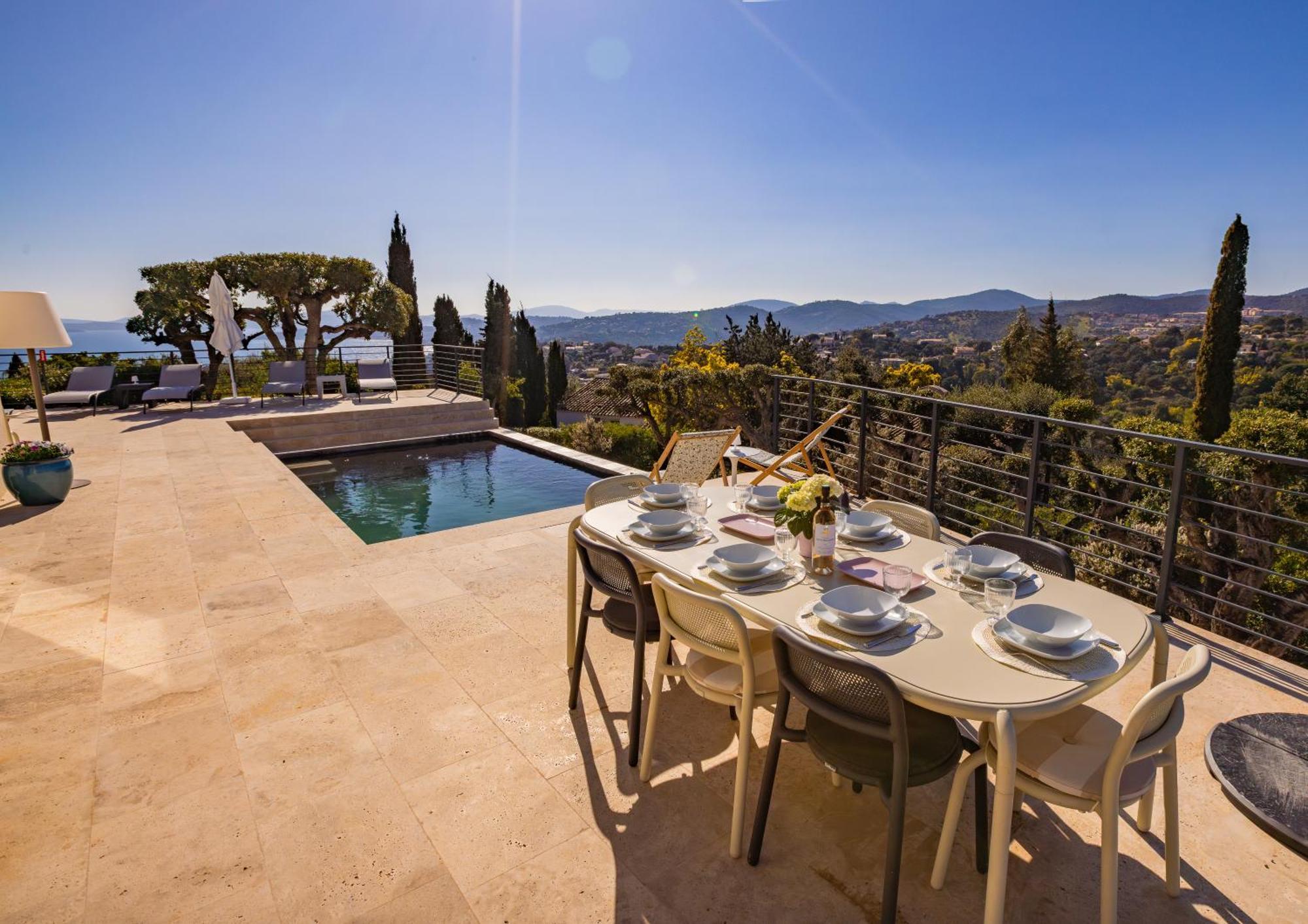 Superbe Villa, Incroyable Vue Mer, Piscine Chauffee, Climatisee Sainte-Maxime Bagian luar foto